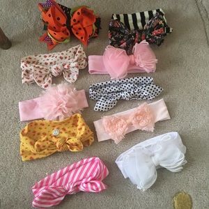 Set of 10 baby bow headbands